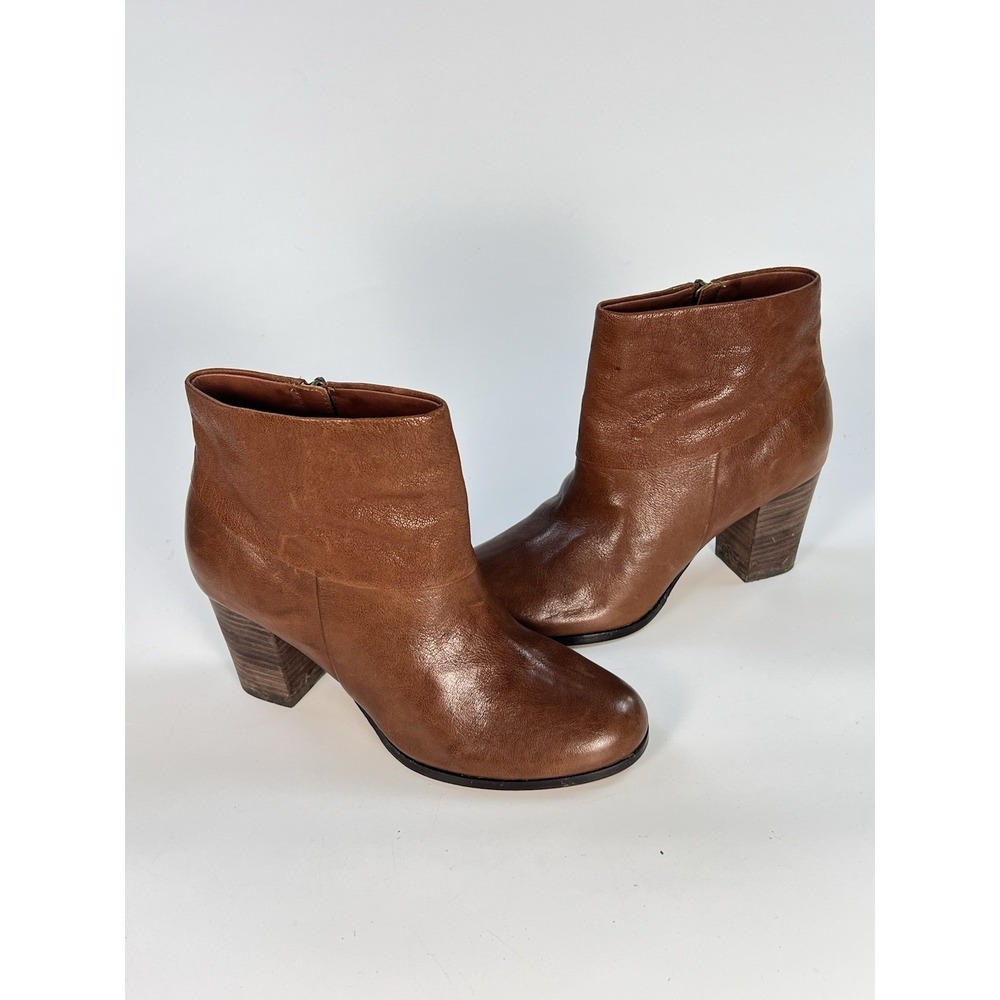 Cole Haan NikeAir Cognac Brown Leather Ankle Boots Heeled D38423 Size 6B